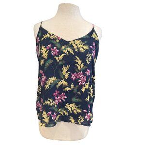 Gap Womens Floral Sleeveless Camisole Top Size L Navy/Pink/Yellow Lightweight